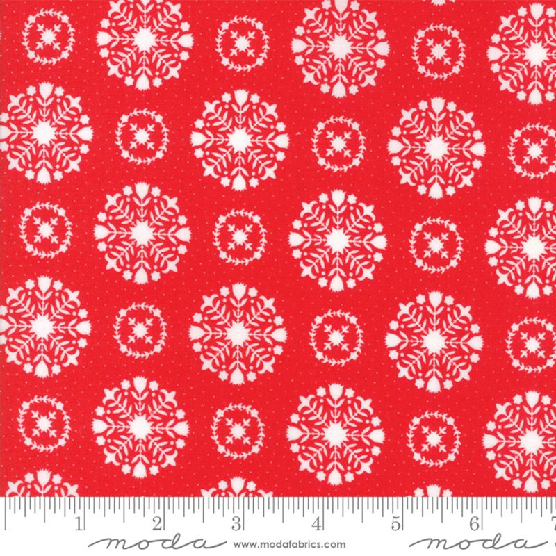Vintage Holiday - 2-3 cm hvit runding på rød
