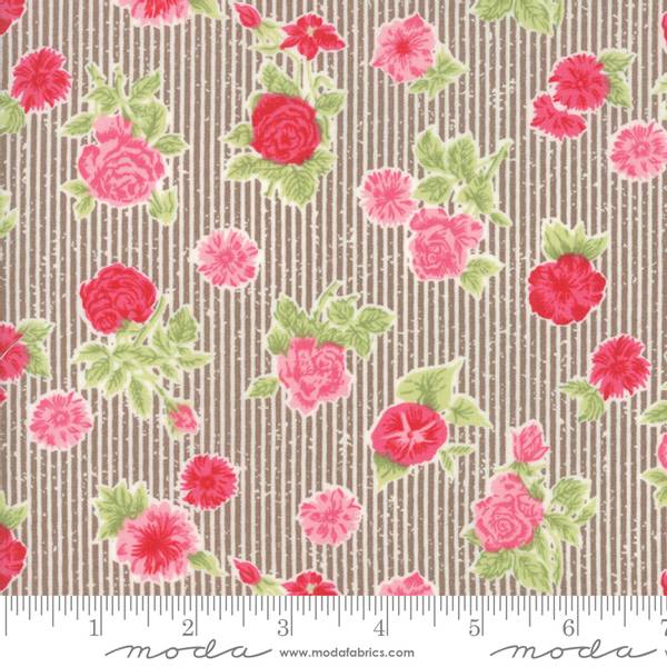 Bilde av 45 cm Cottontale cottage - 2-4 cm blomster på striper