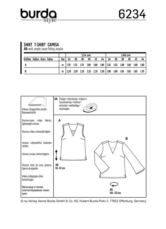 6234 - Burda - shirt m/u ermer
