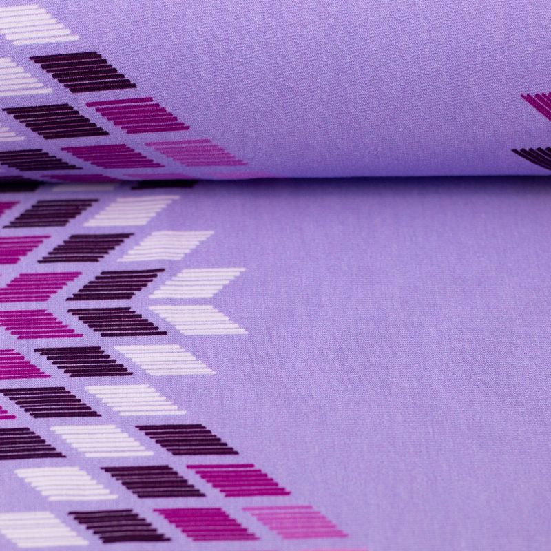 Panel - Bomullsjersey - Cozy Embroidery, lilla