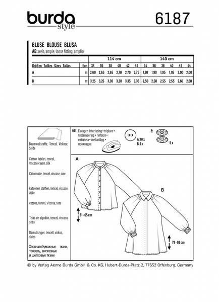 Bilde av 6187 - Burda - raglan-bluse