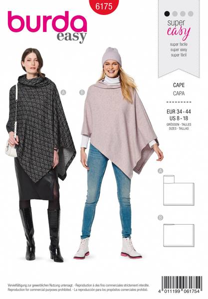 Bilde av 6175 - Burda - kåpe/ poncho