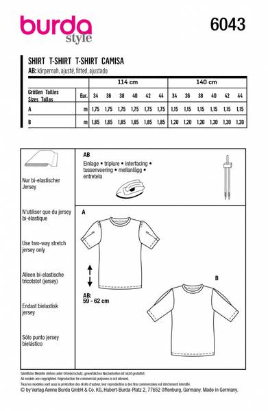 Bilde av 6026 - Burda - enkel bluse med sløyfe