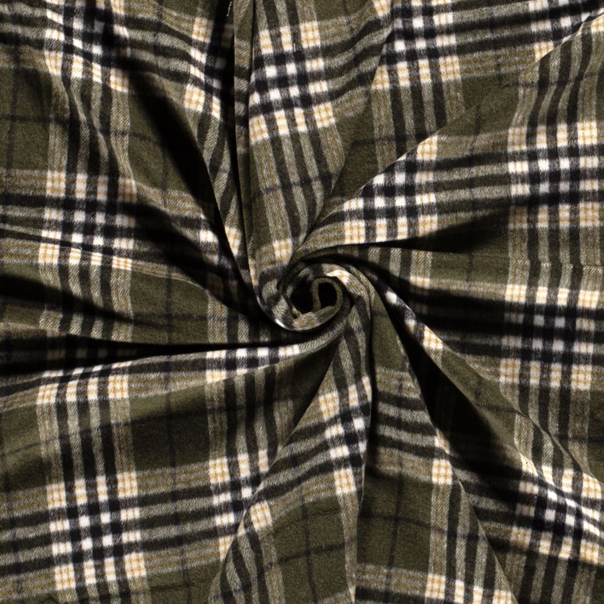 Kåpestoff - rutete, khaki