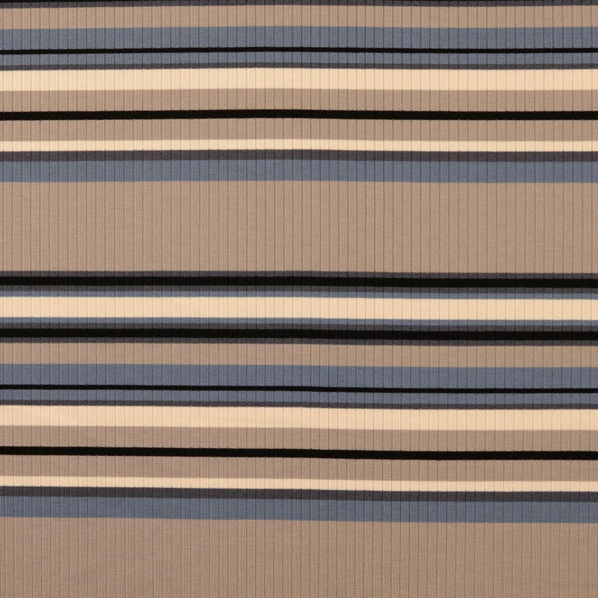 Ribbjersey - retro striper, varm grå-blå m. sort