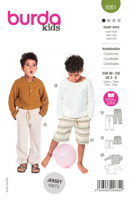 Hovedbilde 9261 - Burda - genser, bukse, shorts i jersey