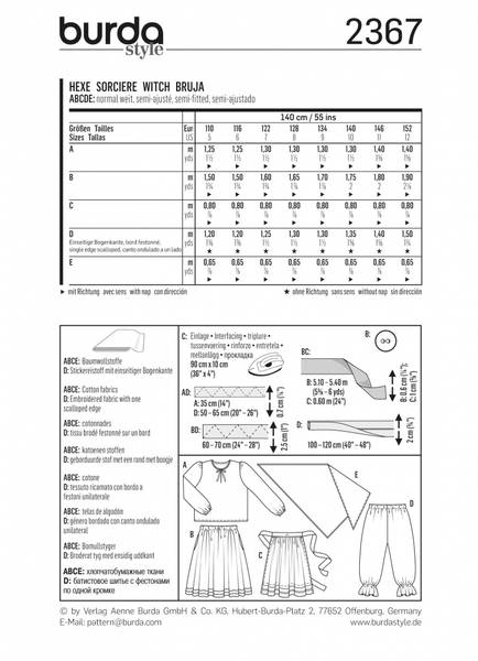 Bilde av 2367 - Burda - kostymer, heks, barn