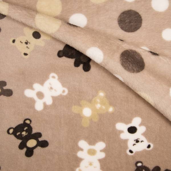 Bilde av Luksusfleece, doubleface - 7 cm teddy/ bobler - lysbrun