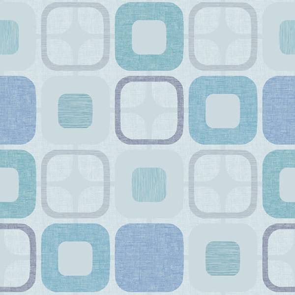 Bilde av Geo-Square 108in Quilt Back - 8 cm ruter - lysblå-turkis