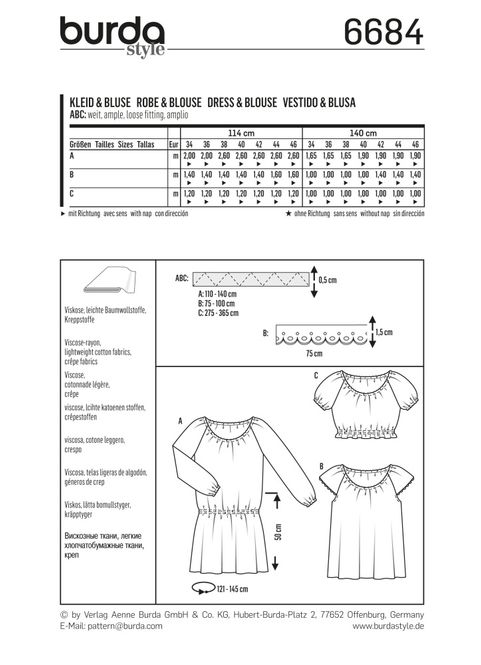 Hovedbilde 6684 - Burda - Kjole & bluse
