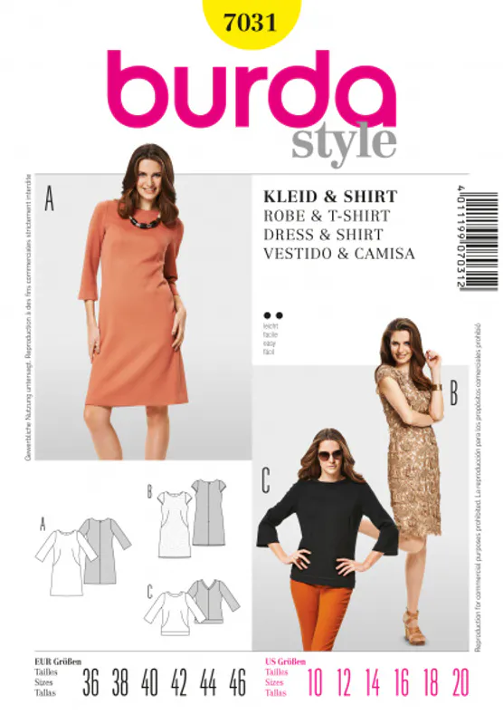 7031 - Burda - Kjole & Shirt