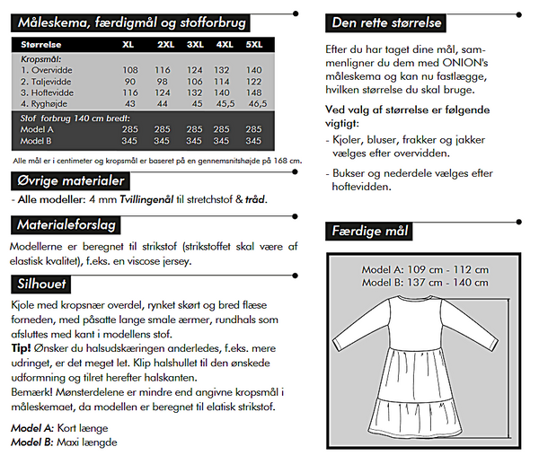 Bilde av Onion 9024 - jerseykjole m rysjer - pluss-size