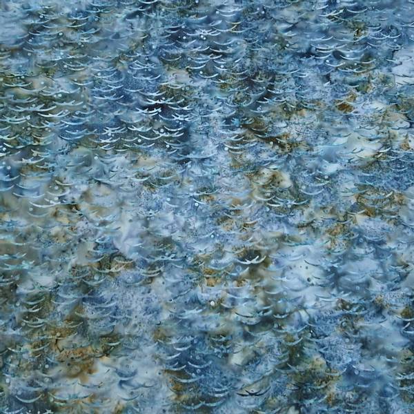 Bilde av Peacock Garden - batikk stålblå bølgemønster m litt grå