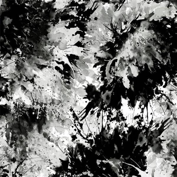 Bilde av Splash 108in Quilt Back - sort-grå watercolour stormønstret