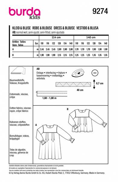 Bilde av 9274 - Burda - bluse og tunika