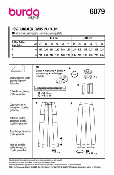 Bilde av 6079 - Burda - penbukse