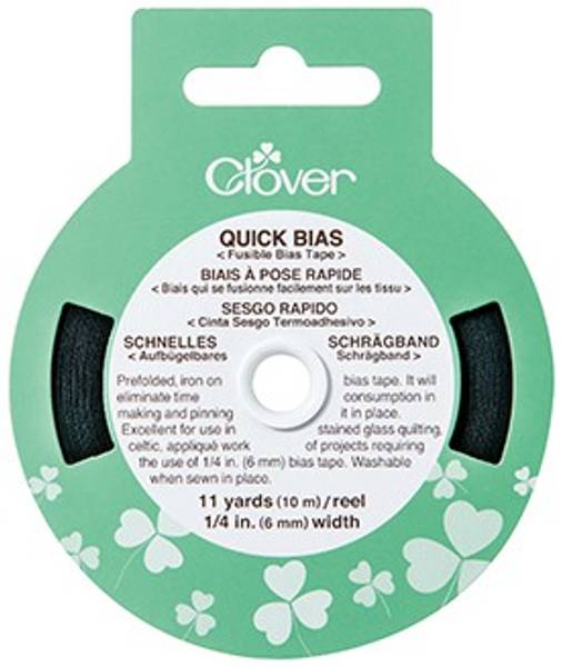 Bilde av Clover Quick Bias 6 mm, sort, skråbånd med lim