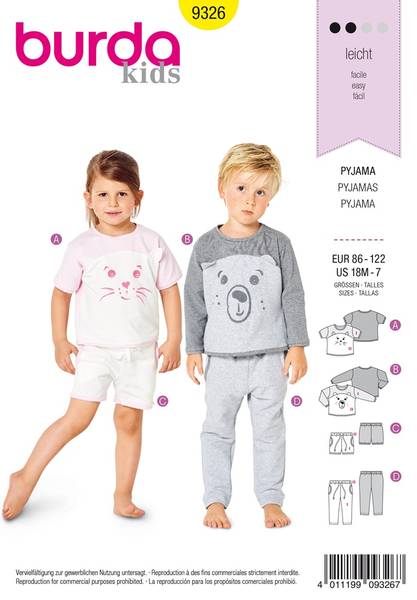 Bilde av 9326 - Burda - pysjamas, t-skjorte, bukse