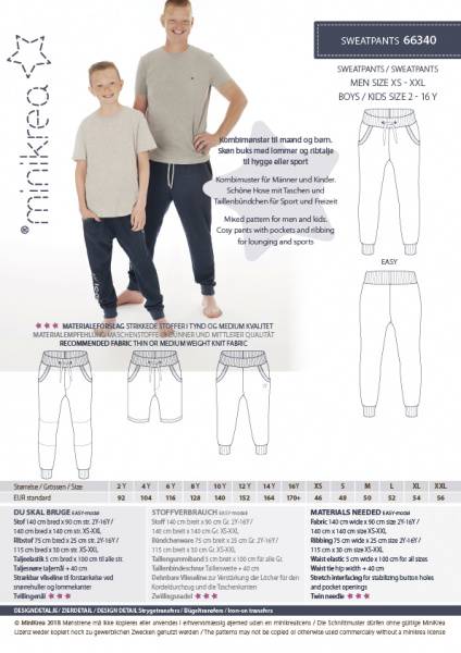 Bilde av Minikrea 66340 - Joggebukse/sweatpants herre og barn/gutt