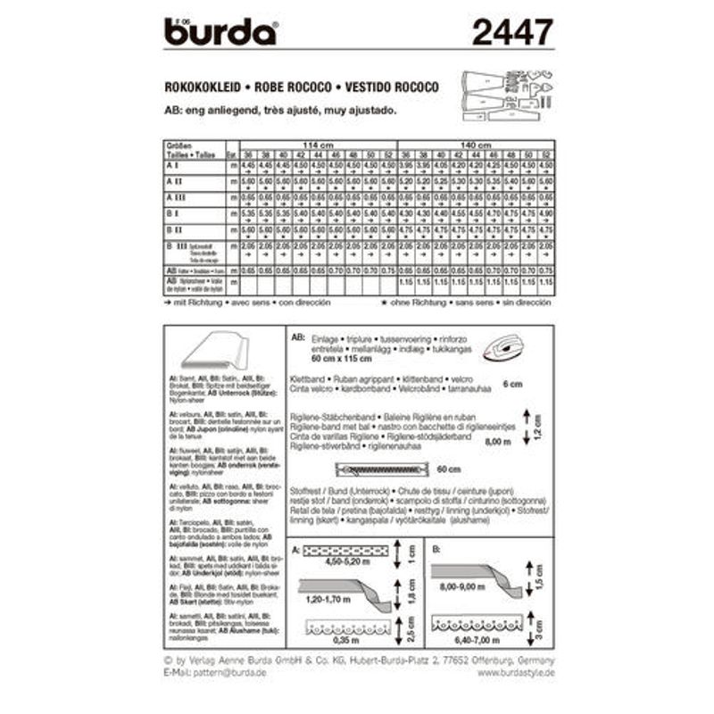 2447 - Burda - Rokkoko kjoler