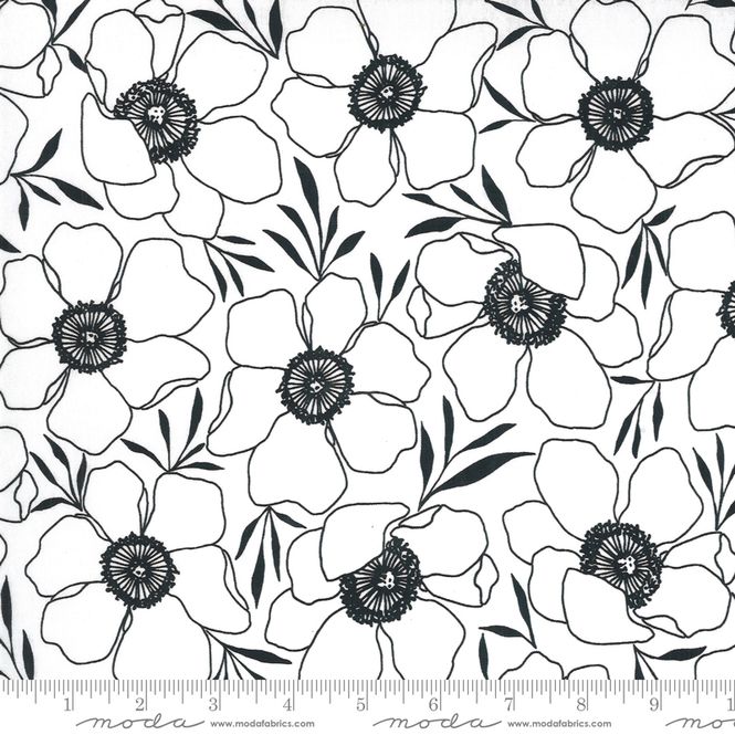 Hovedbilde Illustrations  - 8 cm hvite blomster på hvit