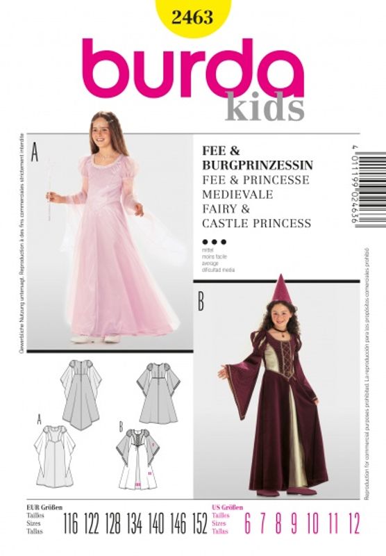 2463 - Burda - kostymer til prinsesse & fee - barn
