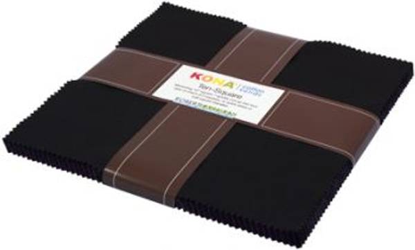 Bilde av Layer Cake - Ten Squares - Kona Cotton Black - sort