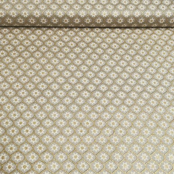 Bilde av Julebomull - grå, metallic - 2 cm glitter gitter m stjerne