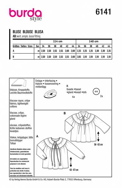 Bilde av 6141 - Burda - Topp m/ rynking