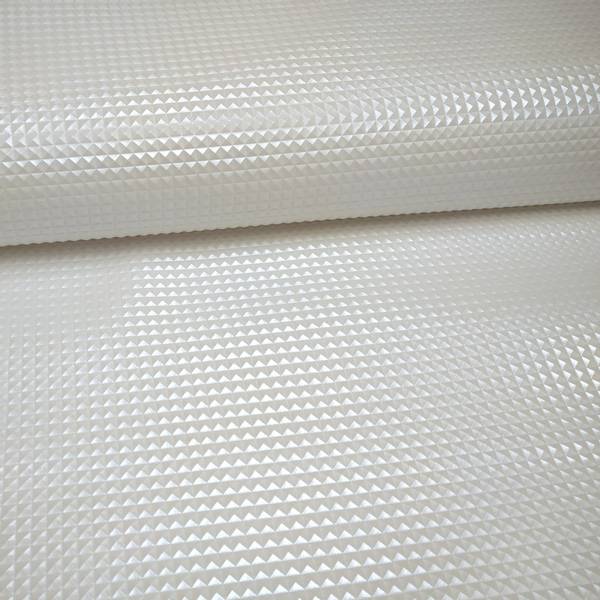 Bilde av Imitert skinn metallic - 8 mm pyramider - offwhite