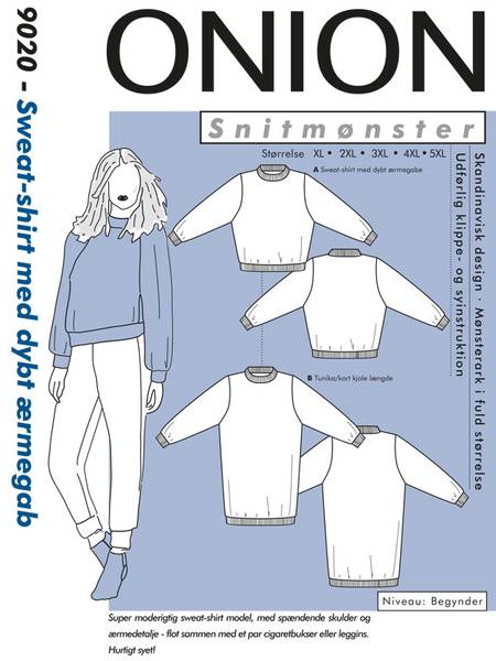 Bilde av Onion 9020 - Sweatshirt/ genser med dyp ermegab - pluss-size