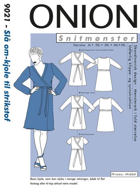Bilde av Onion 9021 - slå om kjole til stretch - pluss-size