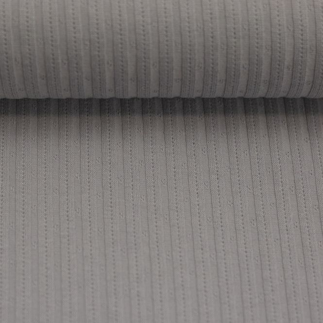 Hovedbilde 55 cm Pointelle ribbjersey - fv. 183 lysgrå