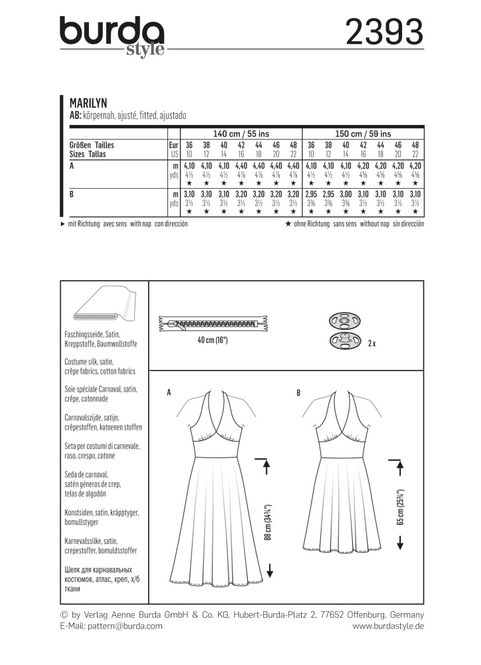 Hovedbilde 2393 - Burda - kostymer, Marilyn