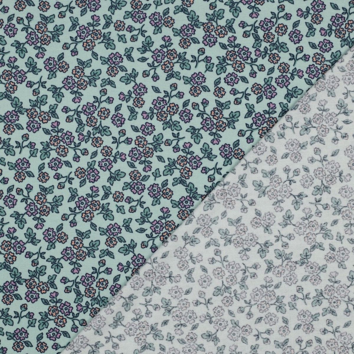 Flanell - småblomstret, mint