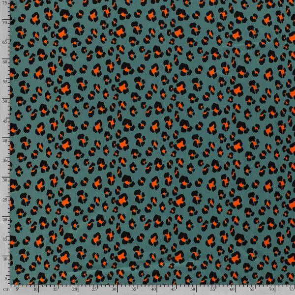Bilde av Viskosejersey - 1-3 cm leopardflekker på mørkgrønn