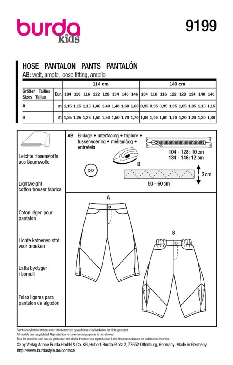 9199 - Burda - bukse