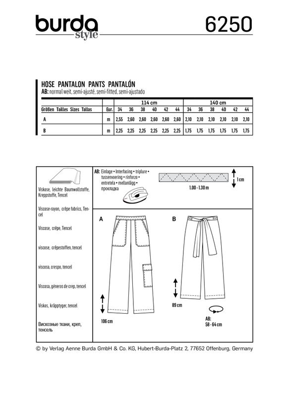 6250 - Burda - Bukse
