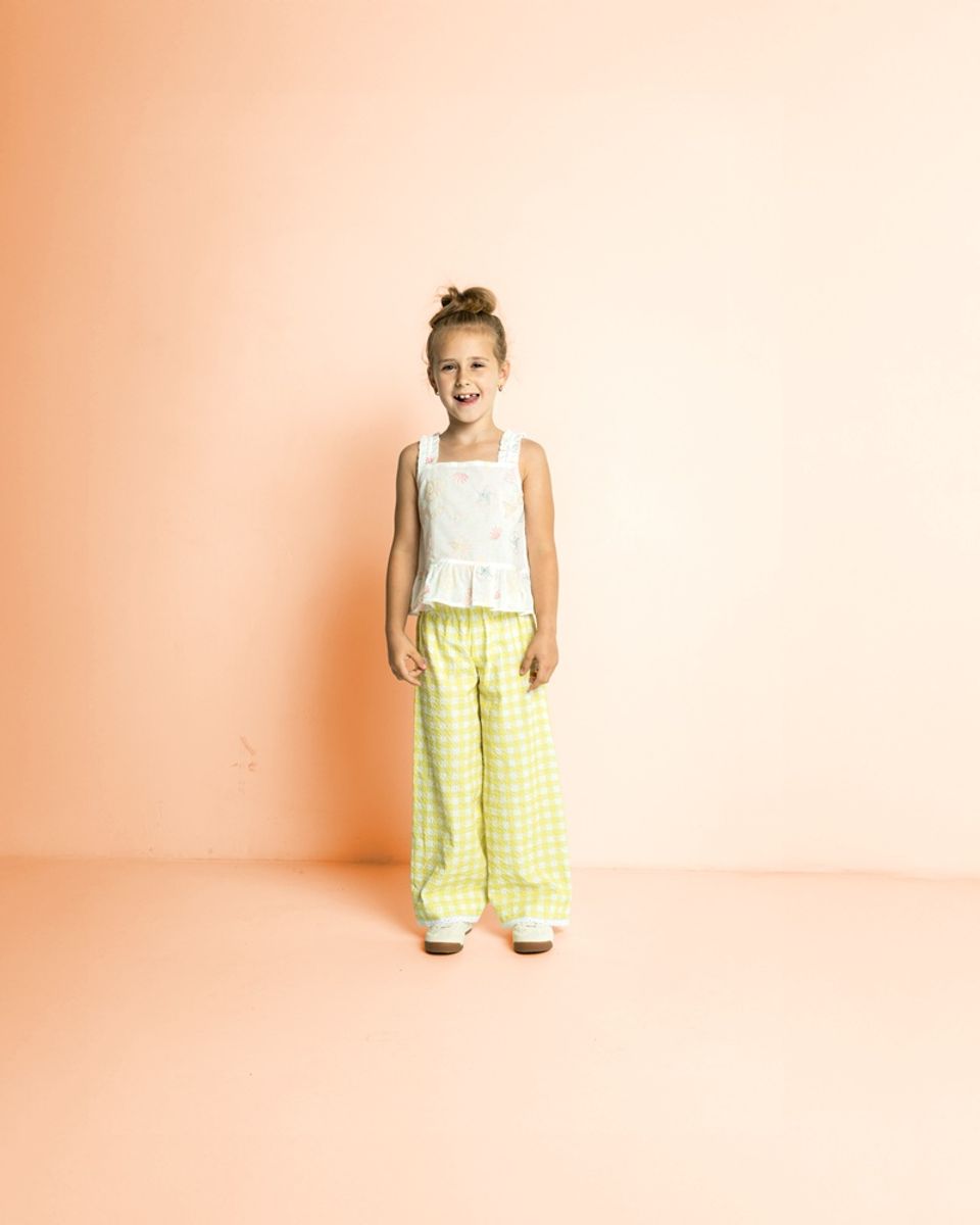 Seersucker - ruter, sitrongul og offwhite