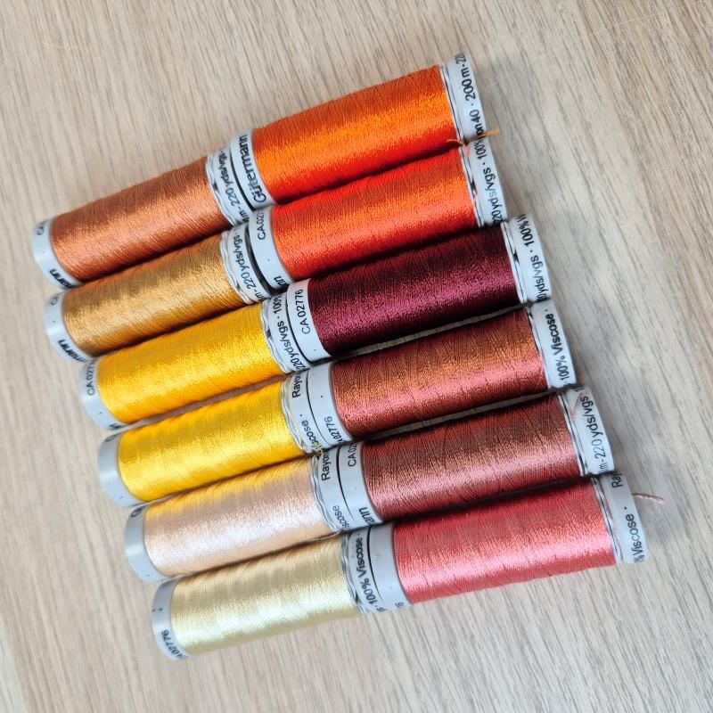 Trådpakke Sulky Rayon40 - Solglød - 12 x 200 m