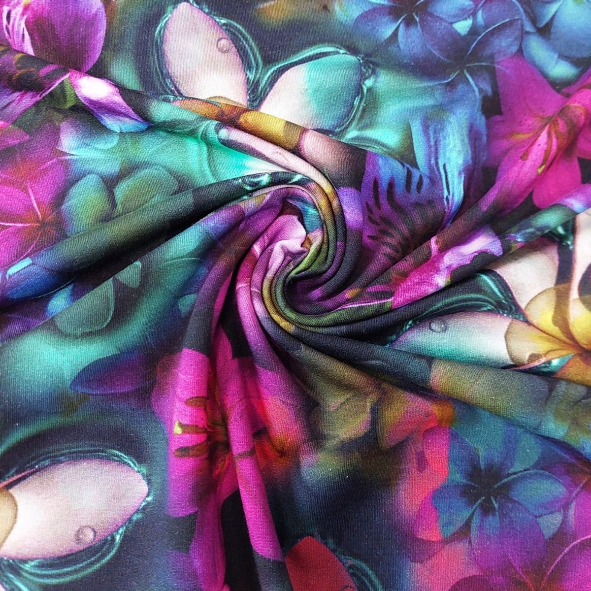 French Terry - orkideer digital