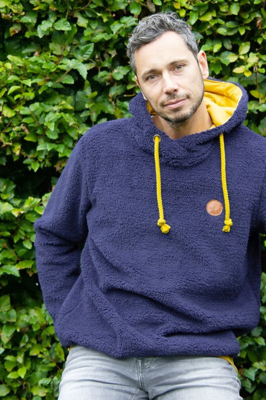 1 m Fleece m. plysj doubleface, petrol - fv 749