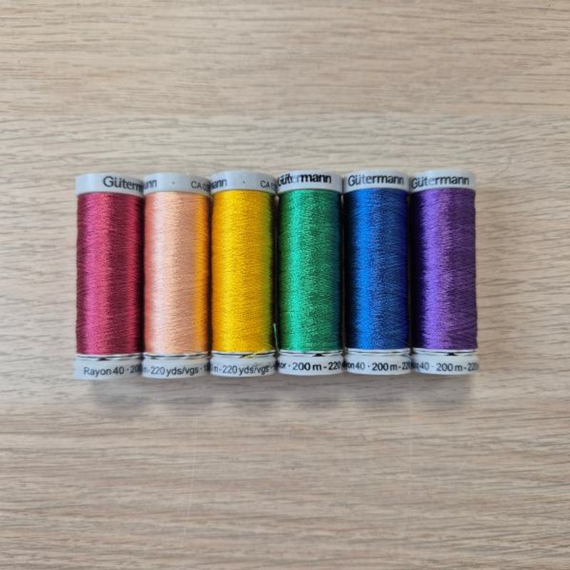 Trådpakke Sulky Rayon40 - Regnbueglans - 6 x 200 m