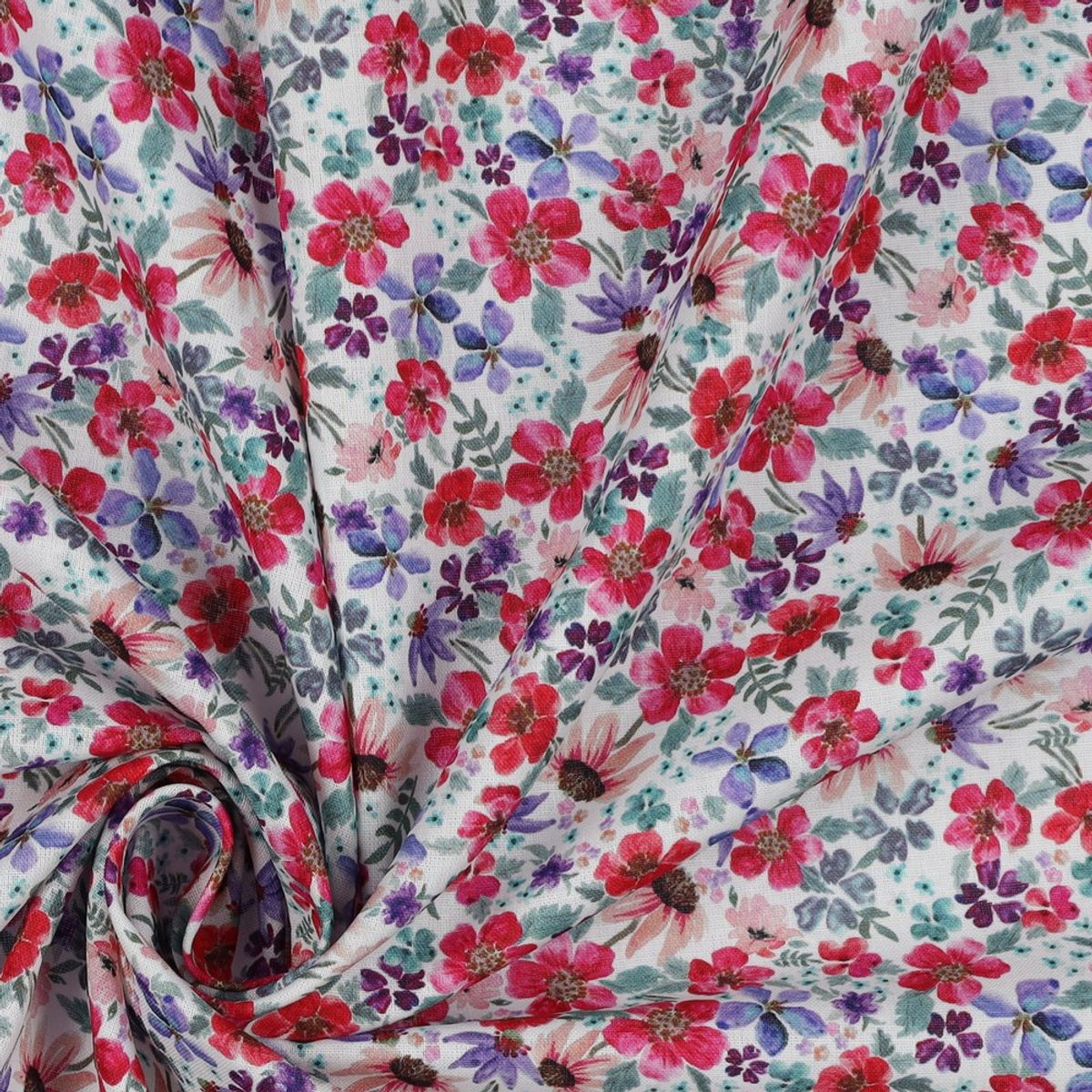 Bomullspoplin - blomster C3