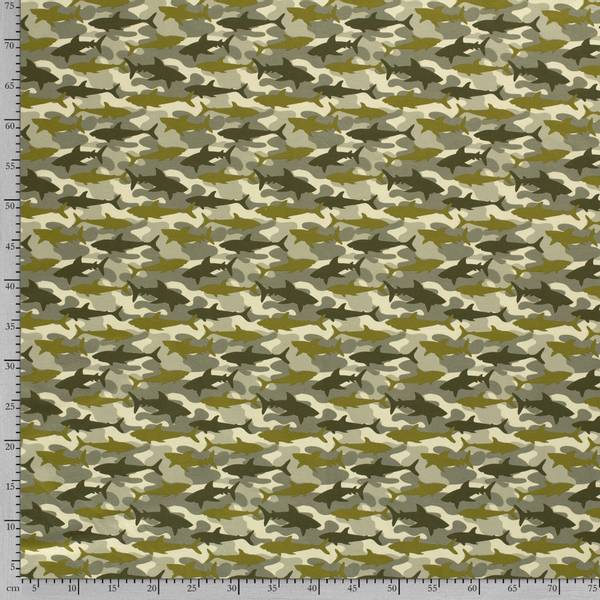 Bilde av French Terry - camouflage, 7 cm hai, khaki