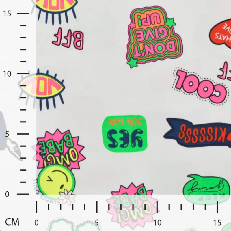 Bomullsjersey - neon stickers