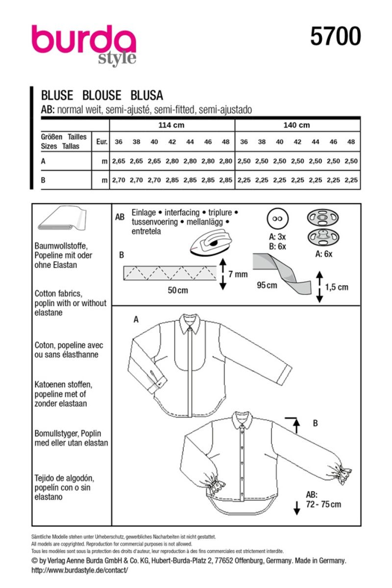 5700 - Burda - skjorte