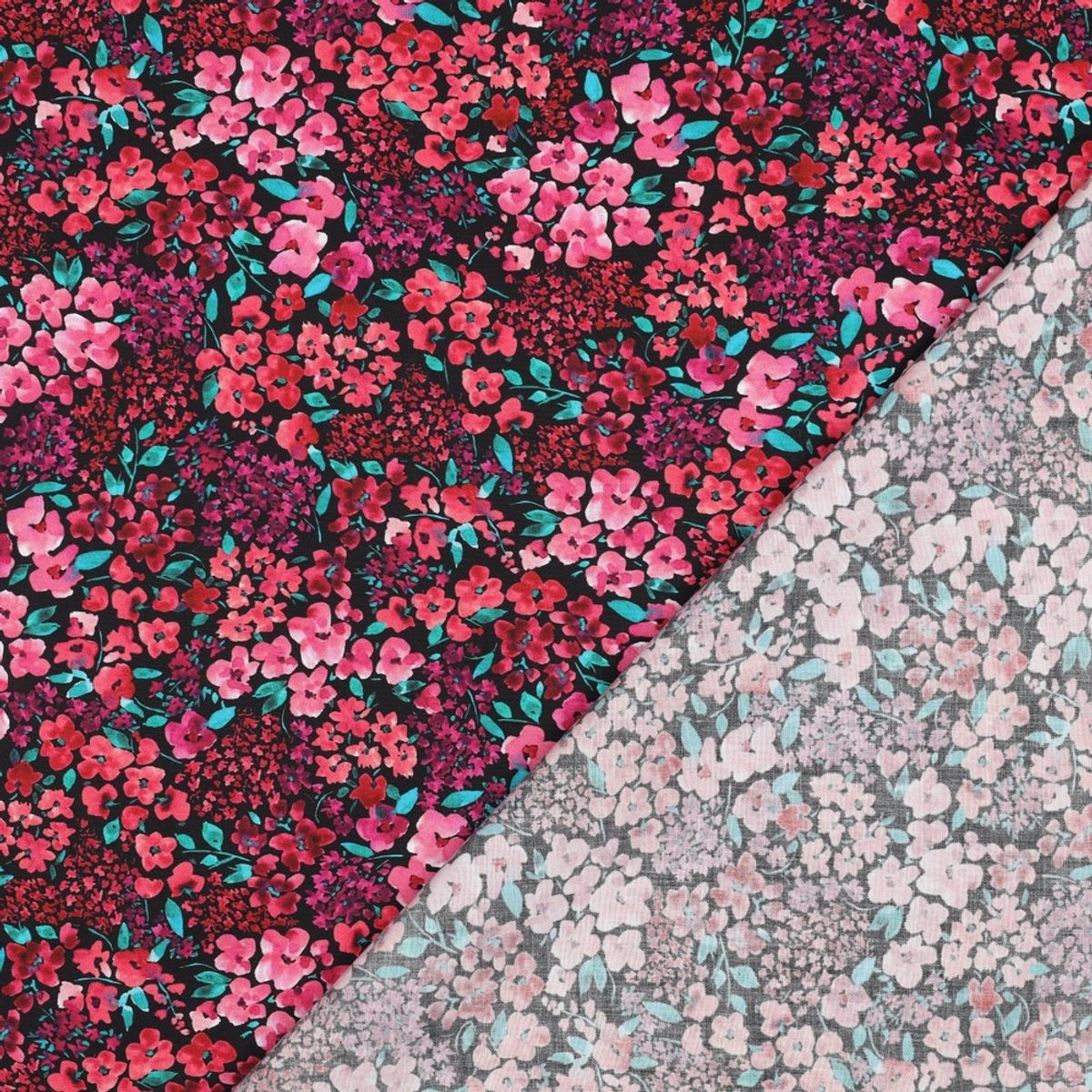 Bomullspoplin - blomster C1