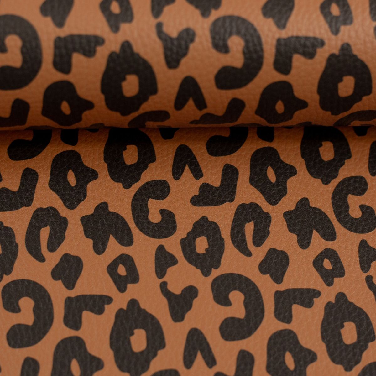 Imitert skinn, vinyl - Leopard, brun/sort