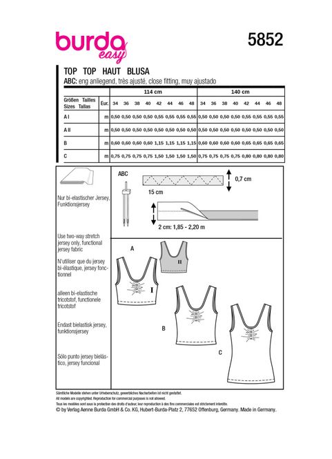 Hovedbilde 5852 - Burda - Top, treningstopp